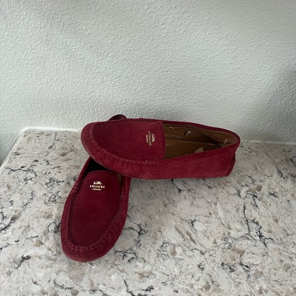 Coach Red Suede Flats - Picture 1 of 4